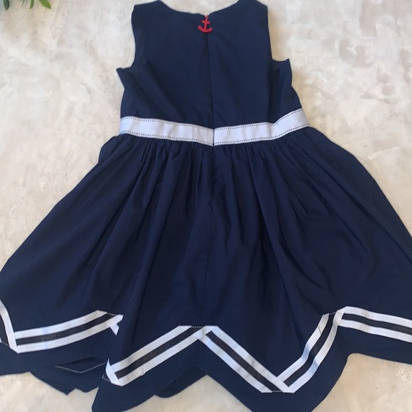Savannah 6X Navy Blue Nautical Dress Handkerchief Hem EUC - Picture 10 of 13